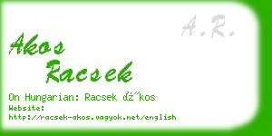 akos racsek business card